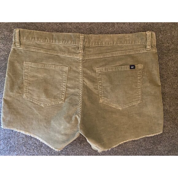 GAP 3.5"‎ Corduroy Shorts Women 14 Moss Soft Stretch Casual Outdoor Raw Edge Hem - Picture 3 of 12